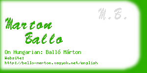 marton ballo business card