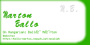 marton ballo business card